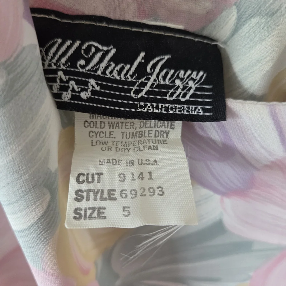 All That Jazz Vintage Floral Midi Dress Pastel Chiffon XS Wedding Guest
